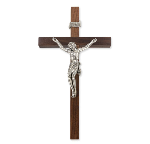 Genuine Walnut Crucifix, 12"