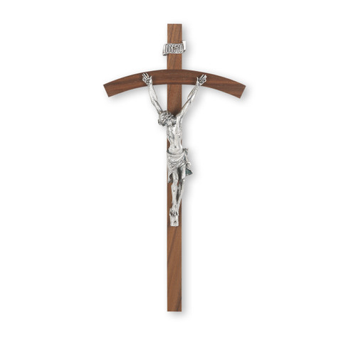 Genuine Walnut Wall Crucifix, 10"