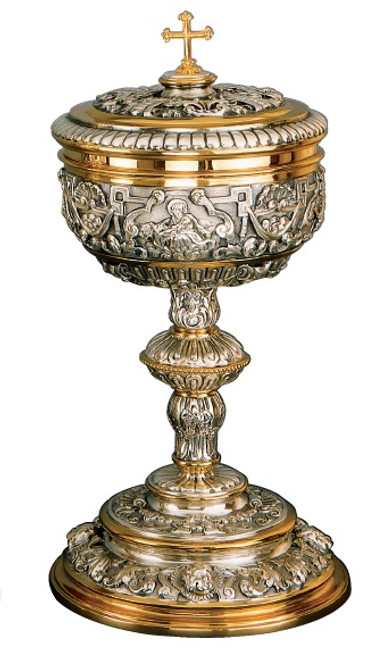 #AS-199-1 10 1/2" Ciborium | Sterling Silver | 24K Gold Lined