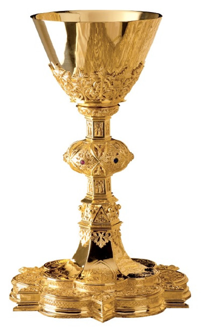 #2980 Chalice & Scale Paten | 9 7/16", 12oz. | Sterling Silver | 24K Gold Plated