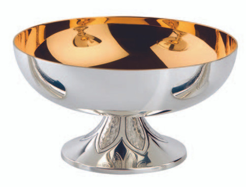 #2527 Elegant Open Ciborium | 3 1/2", 350 Hosts | Brass | Silver Plated