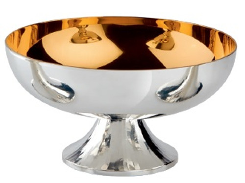 #2522 Hand Chiseled Open Ciborium | 3 3/8", 350 Hosts | Brass | Silver Plated