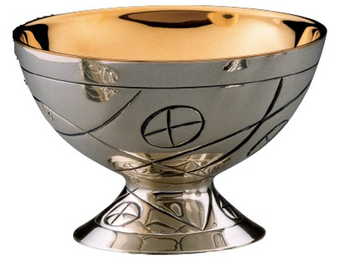 #2402 Loaves Open Ciborium | 3 3/4", 16oz. | Silver Plated | 24K Gold Lined