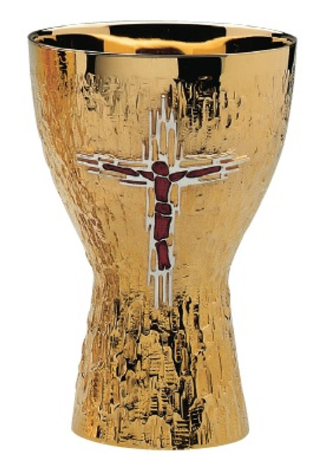 #2960 Styled Corpus Chalice & Bowl Paten | 6 1/2", 17 oz. | Sterling Silver | 24K Gold Plated