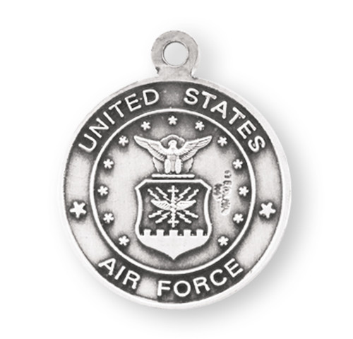 Sterling Silver Air Force Medal with St. Christopher on Reverse Side