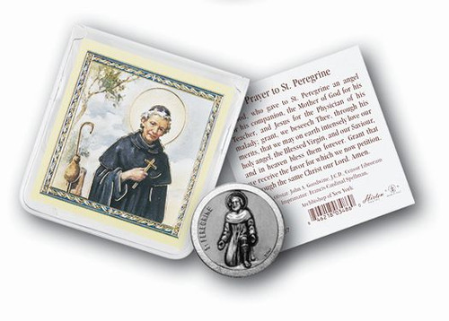 St. Peregrine/St. Agatha Cancer Pocket Token Coin & Prayer Card