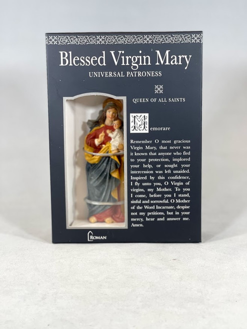 4" Blessed Virgin Mary Figure & Prayer Card | Gift Boxed | Patrons & Protectors