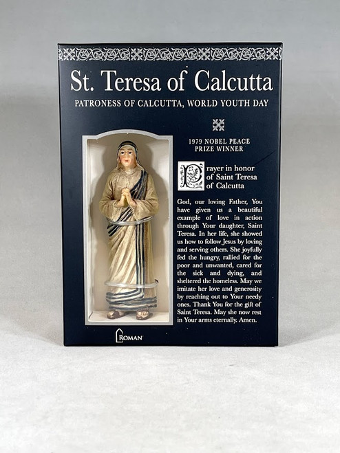 4" Saint Teresa of Calcutta Figure & Prayer Card | Gift Boxed | Patrons & Protectors