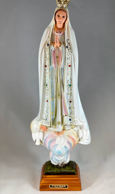 21" Our Lady Of Fatima Statue with Glass Eyes | Made in Fatima