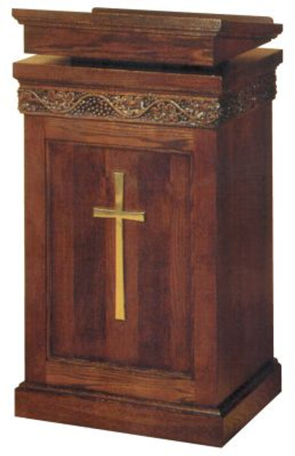 #1420 Ornate Lectern with Shelves | Multiple Finishes Available