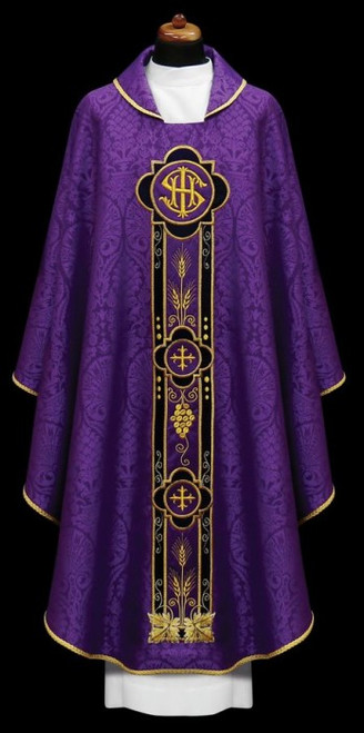 IHS Embroidered Chasuble | Square Collar | 100% Polyester | All Colors | SET SAVINGS