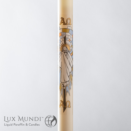 Risen Christ Refillable Oil Paschal Candle | All Sizes