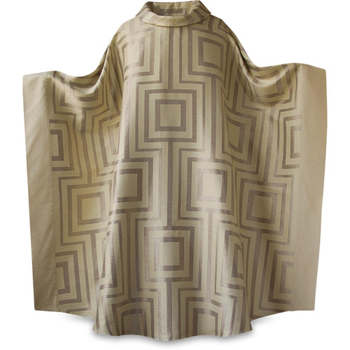 #3992 Beige Tapestry Monastic Chasuble | Roll Collar