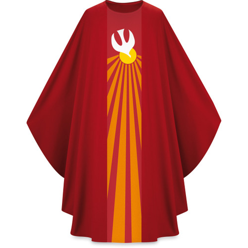 #5115 Holy Spirit Dove Gothic Chasuble | Plain Collar | 100% Polyester