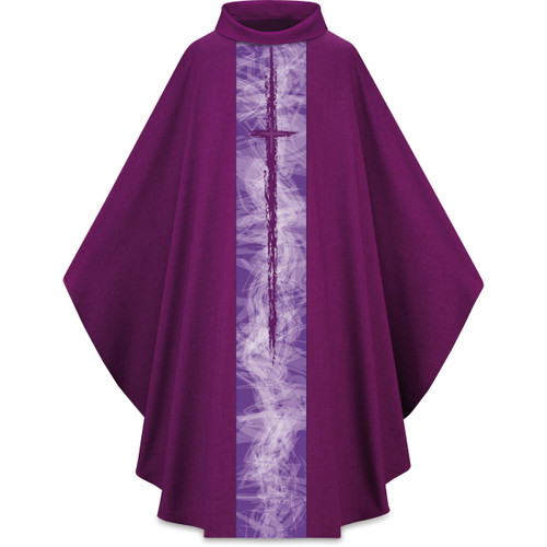 #5249 Lightweight Printed Cross Motif Gothic Chasuble | Roll Collar | Polyester | All Colors #5249 Lightweight Printed Cross Motif Gothic Chasuble | Roll Collar | Polyester | All Colors