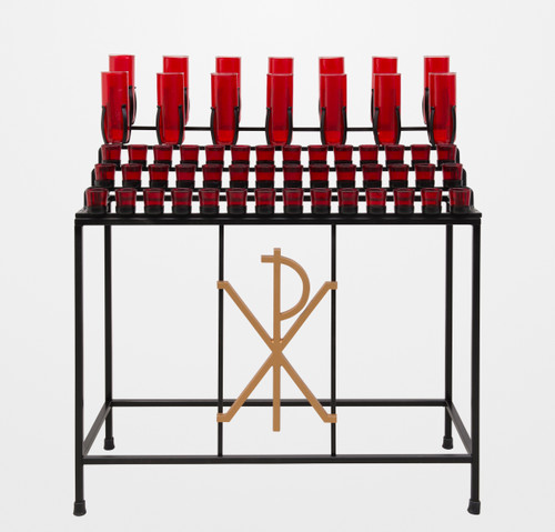 Wrought Iron Chi Rho Votive Stand | Large & Small Lights