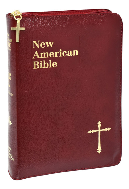St. Joseph NABRE Bible | Burgundy Bonded Leather | Zipper Closure | Personal Size Gift Edition 