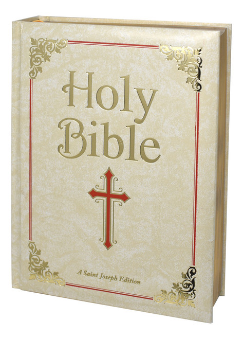 New Catholic Bible Family Edition | White | Engrave