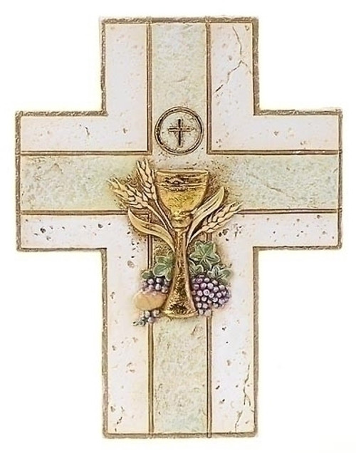 7" Communion Wall Cross | Resin/Stone
