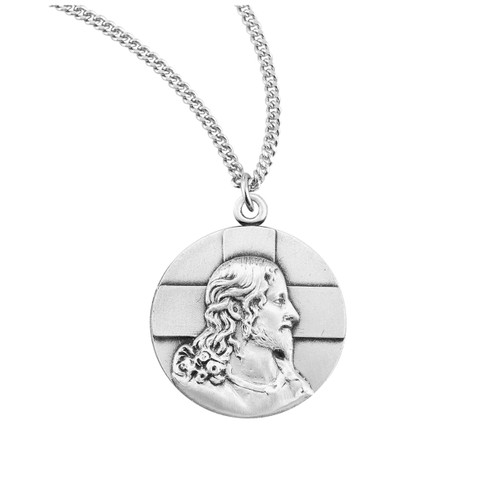 Sterling Silver Profile of Jesus Medal