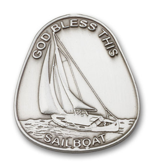 God Bless This Sailboat Visor Clip | Multiple Finishes Available