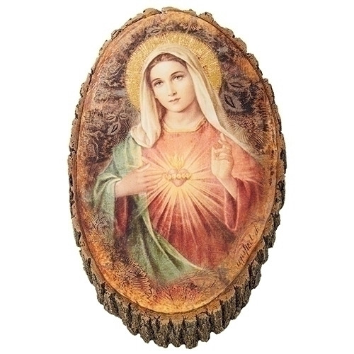 12" Immaculate Heart Wood Plaque | Resin