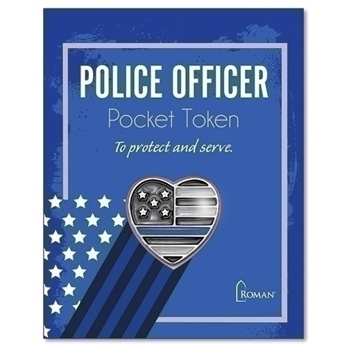 1" Police Officer Pocket Token on Card