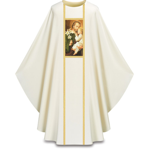 #5381 St. Joseph Gothic Chasuble | Plain Collar | 100% Polyester