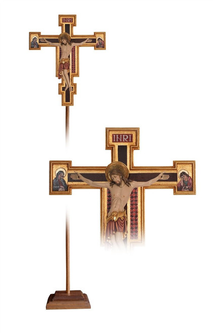 87" Cimabue Processional Crucifix Colored | Hand Carved in Italy