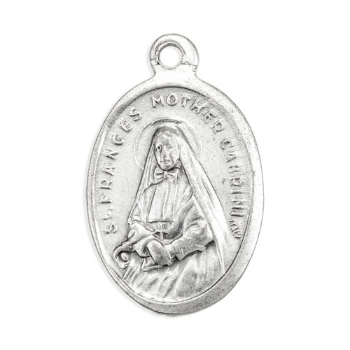 1" Mother Cabrini Oval Antiqued Silver Oxidized Medal | Bag of 25