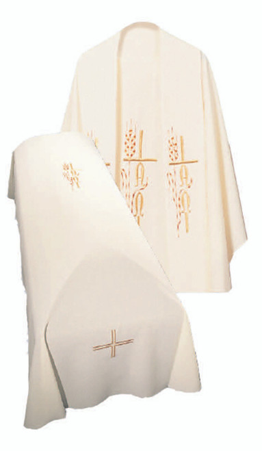 #740 Eucharistic Cross Funeral Pall | Multiple Sizes Available | Optional Funeral Set