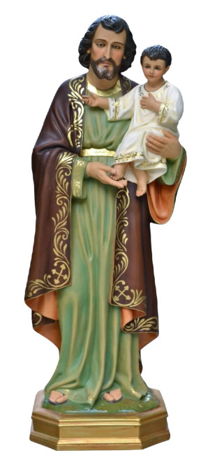54" St. Joseph with Infant Jesus Statue | Multiple Finishes Available | Made in Colombia