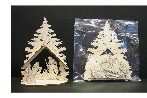 3.5" Laser Cut Tree Nativity Set | Self Assembly | Made In Italy