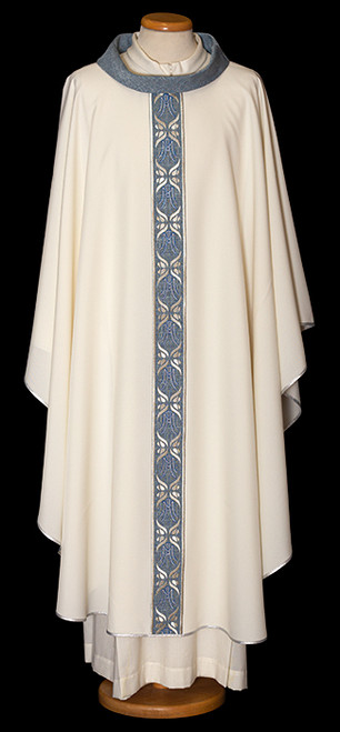 QUICK SHIP | Lightweight Marian Embroidered Chasuble | Roll Collar | 100% Polyester