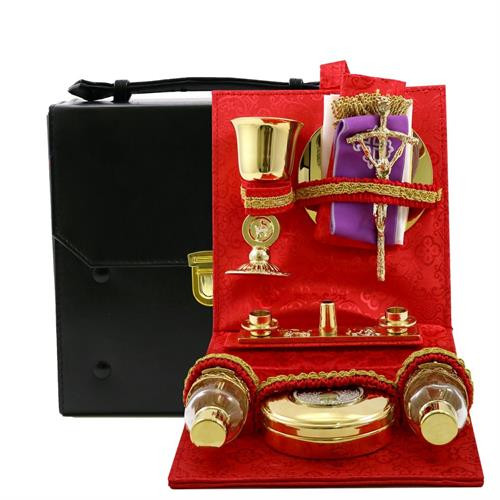 Travel Mass Kit | Briefcase with Red Satin Interior | Made In Italy