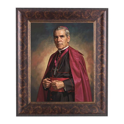 Archbishop Fulton Sheen Bust Image | 12" x  13" | Art Deco Frame