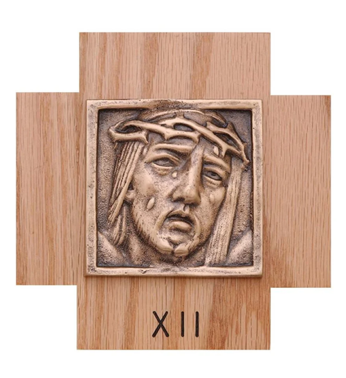 #1104 Bronze & Wood Stations Of The Cross | 6-1/2" x 6-1/2"