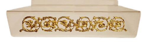 Plexi Lectern with Large Brass Roses Symbol | 11-3/4" x 17-3/4" | Made in Italy