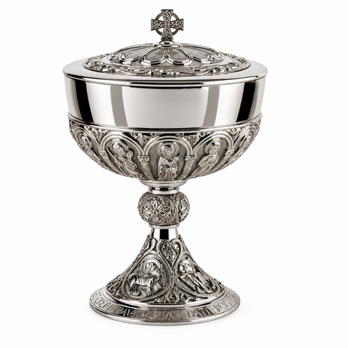 #AS-197-1L Oversize Romanesque Covered Ciborium | 500 Hosts | Multiple Finishes Available