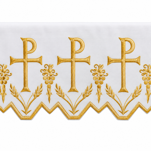 8092/8093 Silk Embroidered Chi Rho Altar Cloth | 100% Polyester | Custom Sizing Quote Form