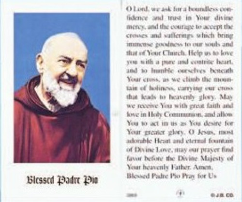 St. Pio Prayer Card