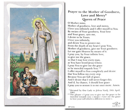 Our Lady of Medjugorje Prayer