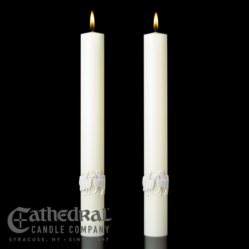 The Good Shepherd Complementing Altar Candles | 51% Beeswax | All Sizes