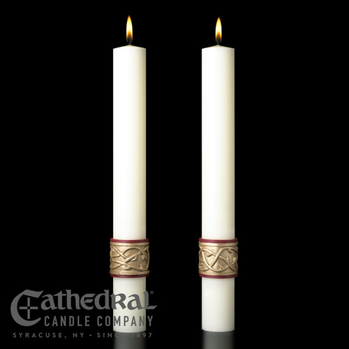 Sacred Heart Complementing Altar Candles | 51% Beeswax | All Sizes