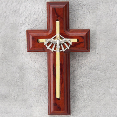 5" Rosewood-Stained Holy Spirit Cross