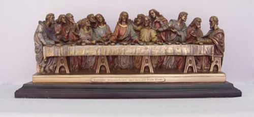 14"W Last Supper Statue | Cold-Cast Bronze