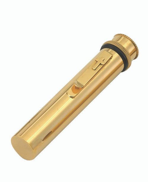 4 1/8" Holy Water Sprinkler with Pocket Clip | 24K Gold Plated | With Vinyl Burse/Box