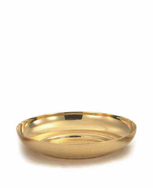 6 1/8" Bowl Paten | 24K Gold Plated | Holds 150 Hosts | Textured