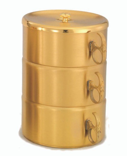 8" Stacking Ciboria Set | 24K Gold Plated | Satin Finish