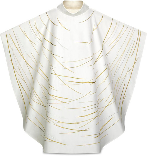 #5285 Our Lady of Fatima Celebrant Gothic Chasuble | Roll Collar | 55% Silk/45% Poly